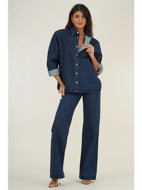 Camicia Anser in denim con crystalli Twenty Fourhaitch | CAMICIA ANSERBLUE